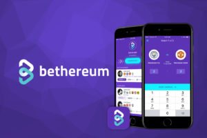 Logo Bethereum. Betherium adalah platform taruhan berbasis blockchain.