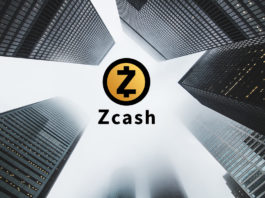 Konsep "Zcash", rantai aman Cryptocurrency, uang digital